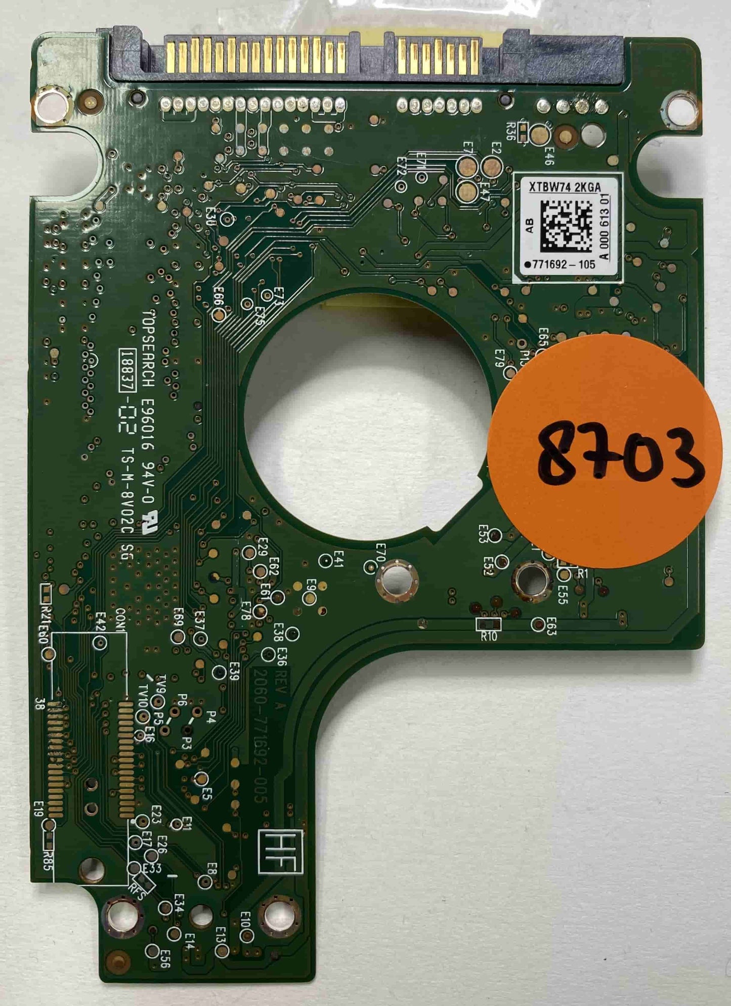 Western Digital WD7500BPVT-22HXZT1 2060-771692-005 REV A  PCB for Sale