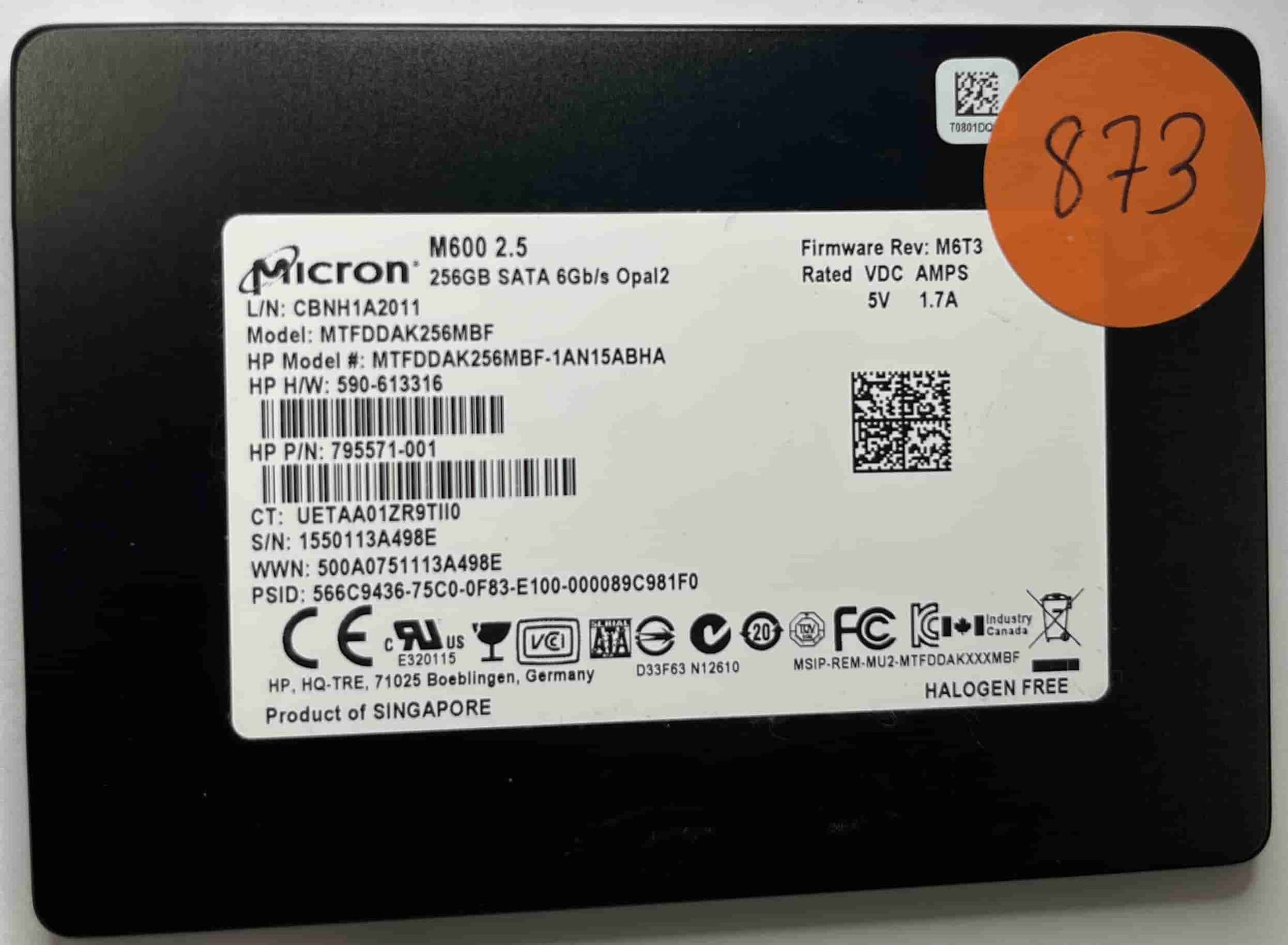 MICRON MTFDDAK256MBF (873) SSD for Sale