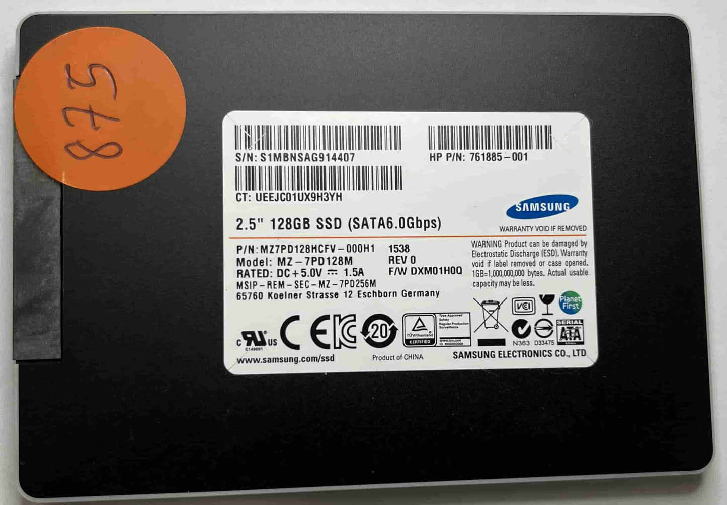 SAMSUNG MZ-7PD128M MZ7PD128HCFV-000H1 (875) SSD for Sale
