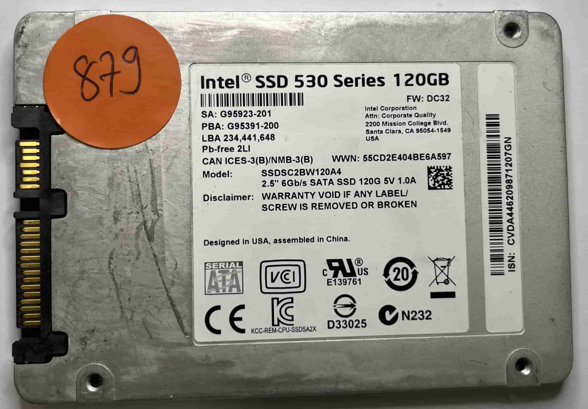 INTEL SSDSC2BW120A4 (879) SSD for Sale