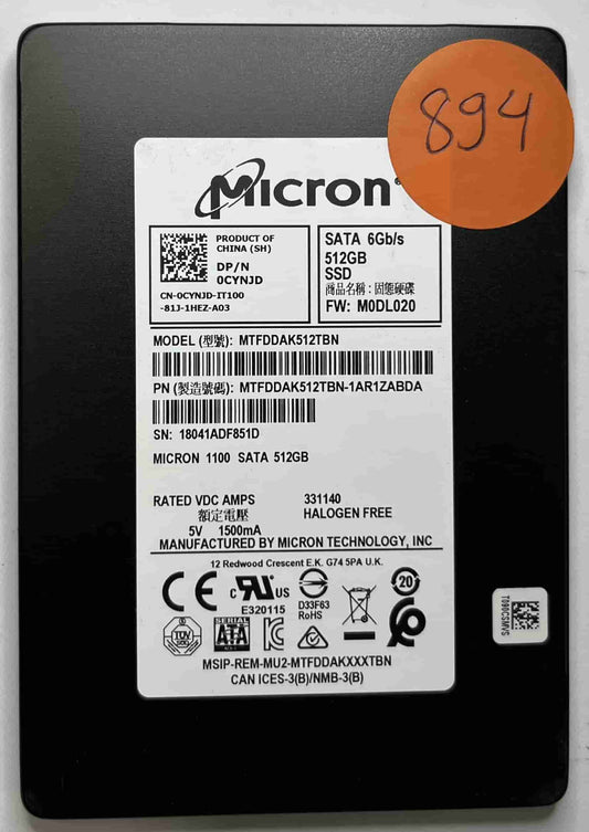 MICRON MTFDDAK512TBN MTFDDAK512TBN-1AR1ZABDA (894) SSD for Sale