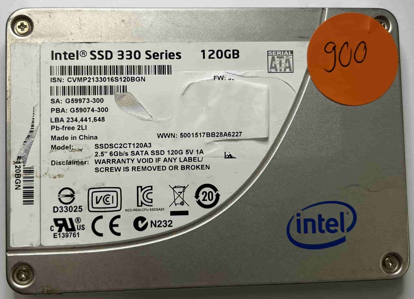 INTEL SSDSC2CT120A3 (900) SSD for Sale