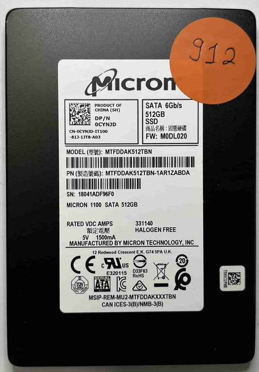 MICRON MTFDDAK512TBN MTFDDAK512TBN-1AR1ZABDA (912) SSD for Sale