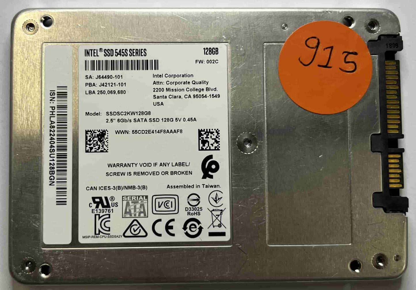 INTEL SSDSC2KW128G8 (915) SSD for Sale