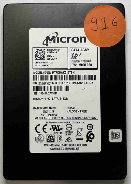 MICRON MTFDDAK512TBN MTFDDAK512TBN-1AR1ZABDA (916) SSD for Sale