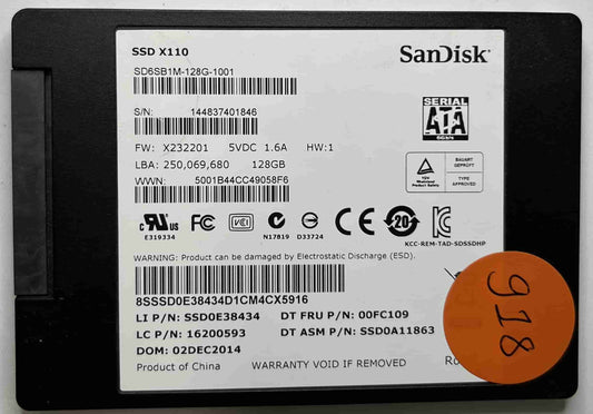 SANDISK SD6SB1M128G1001 (918) SSD for Sale