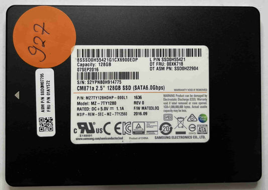 SAMSUNG MZ-7TY1280 MZ7TY128HDHP-000L1 (927) SSD for Sale