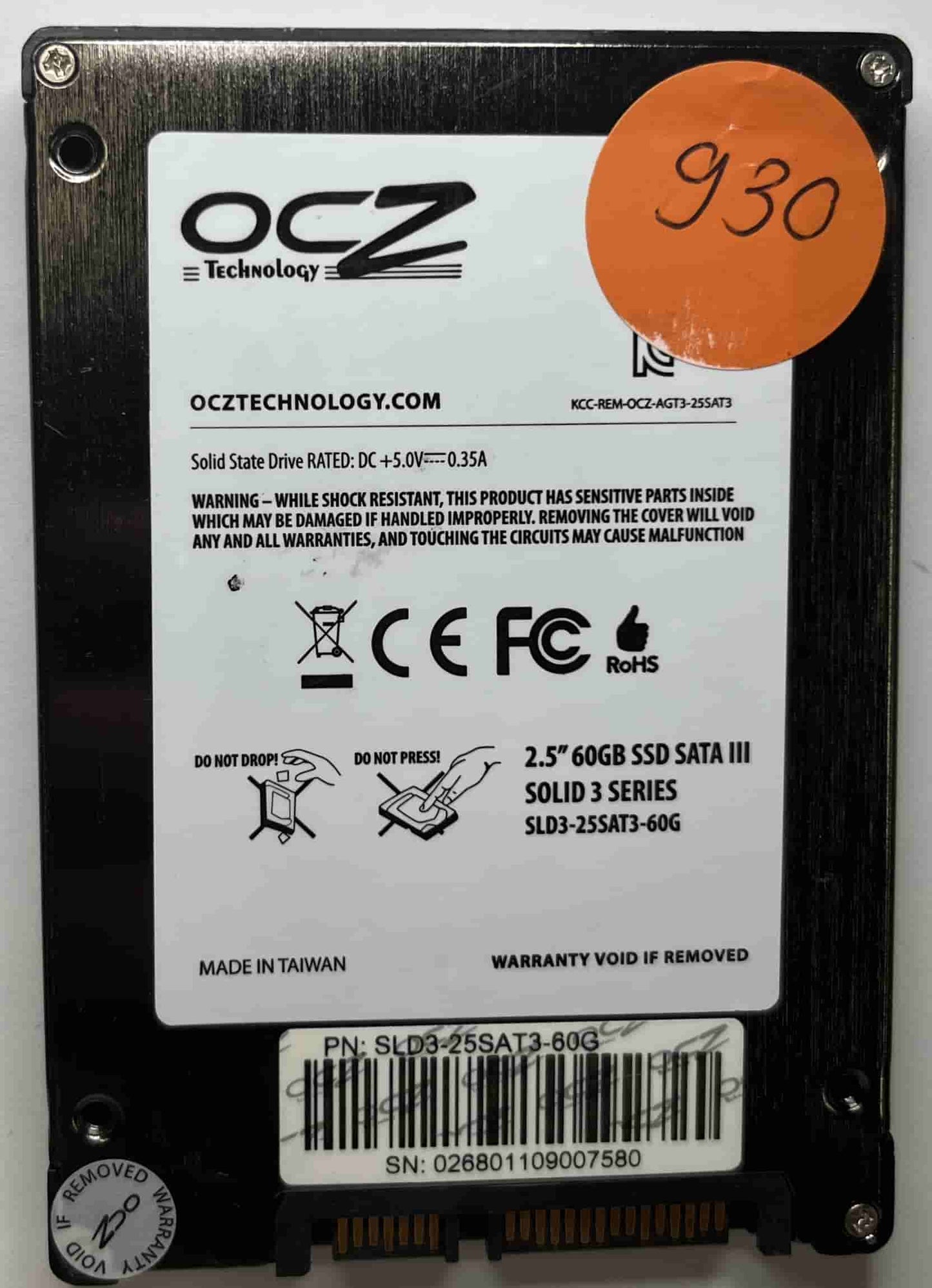 OCZ SOLID3 SLD3-25SAT3-60G (930) SSD for Sale