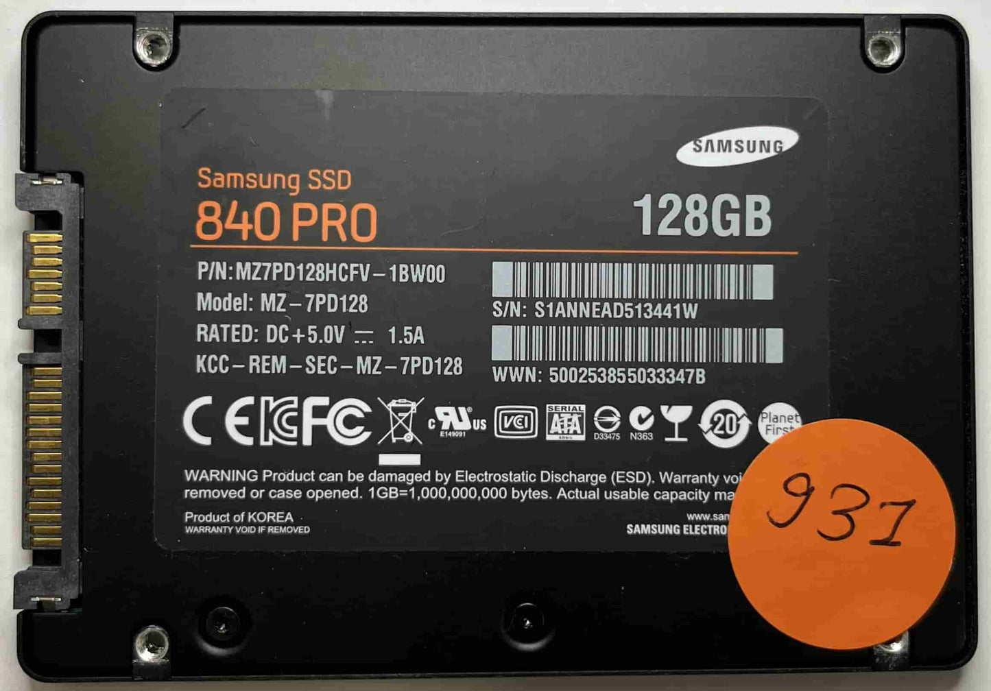 SAMSUNG MZ-7PD128 MZ7PD128HCFV-1BWOO (931) SSD for Sale