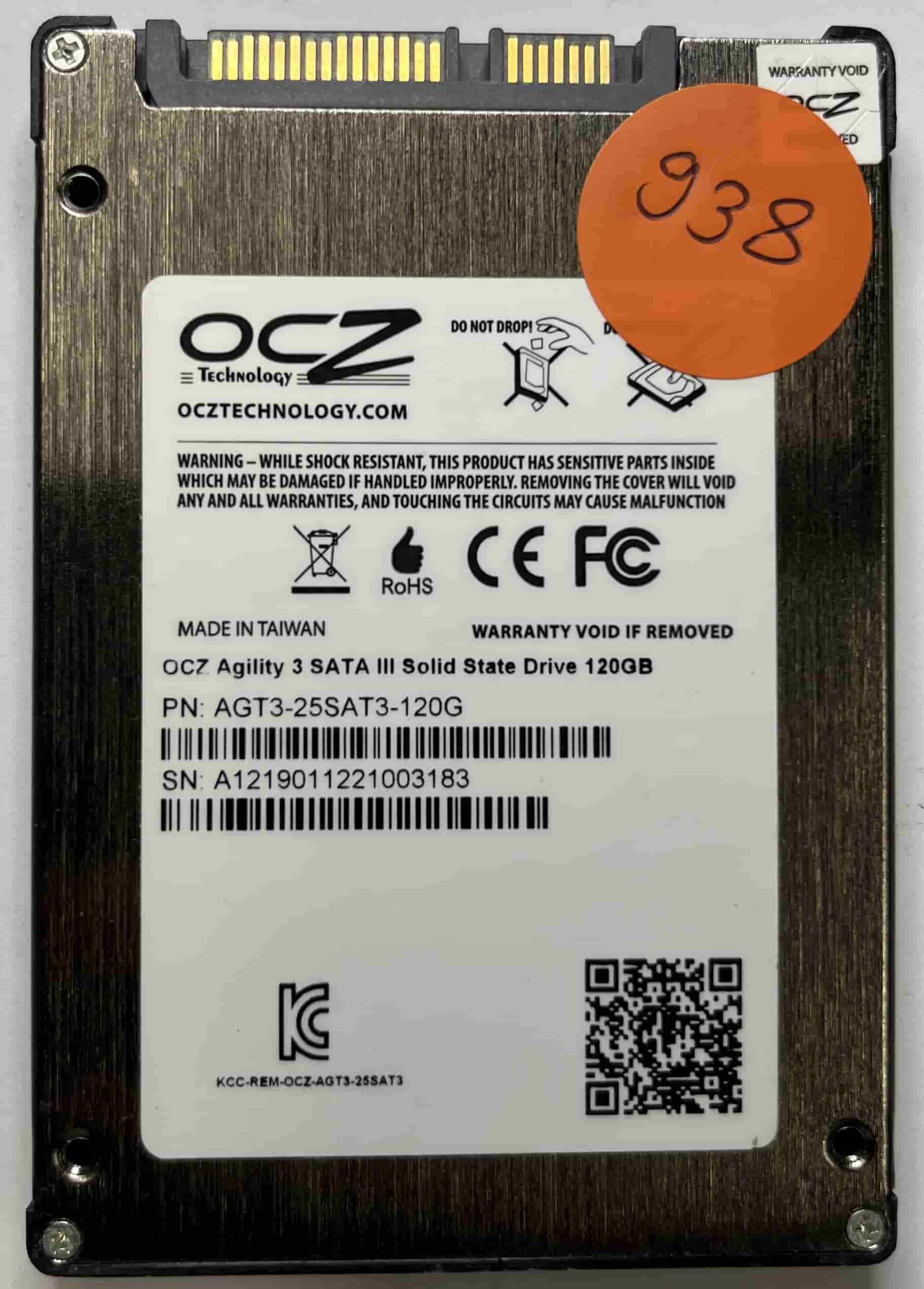 OCZ AGILITY3 AGT3-25SAT3-120G (938) SSD for Sale