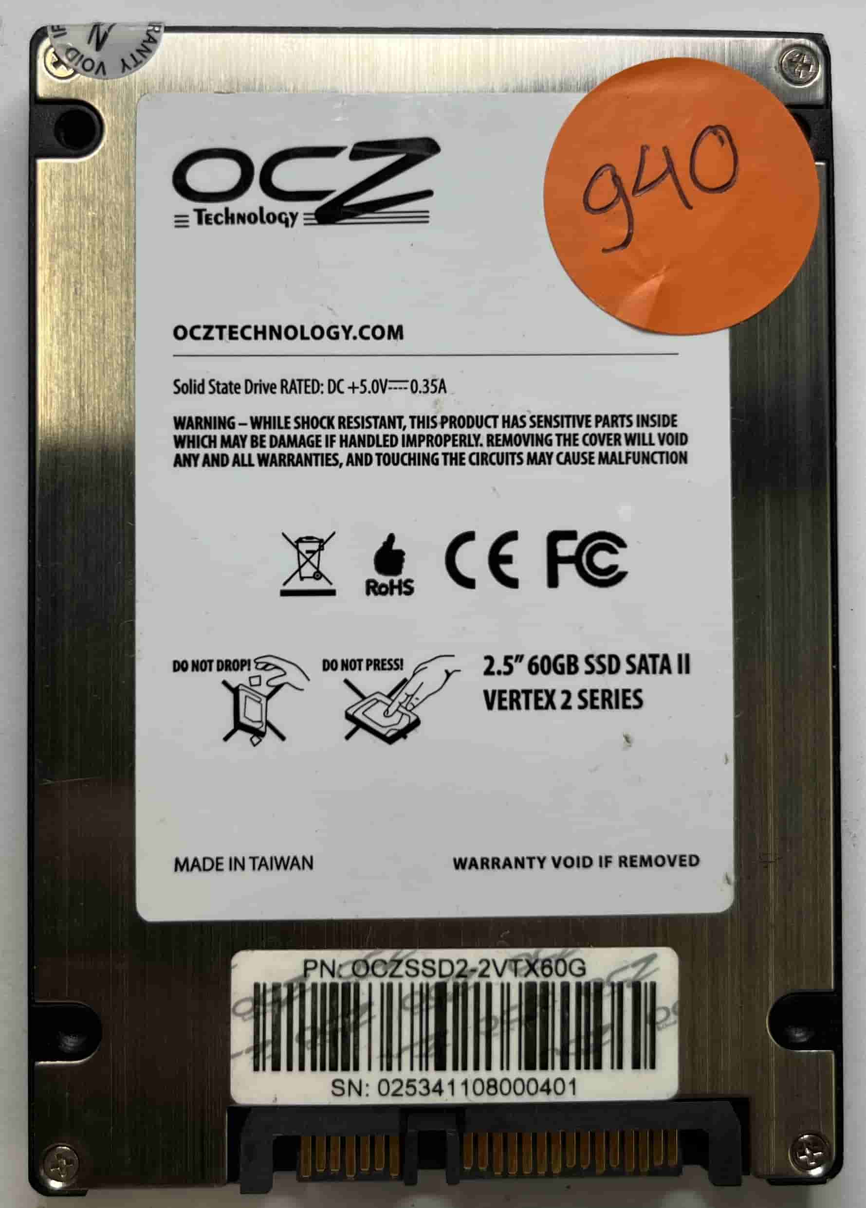 OCZ VERTEX2 OCZSSD2-2VTX60G (940) SSD for Sale