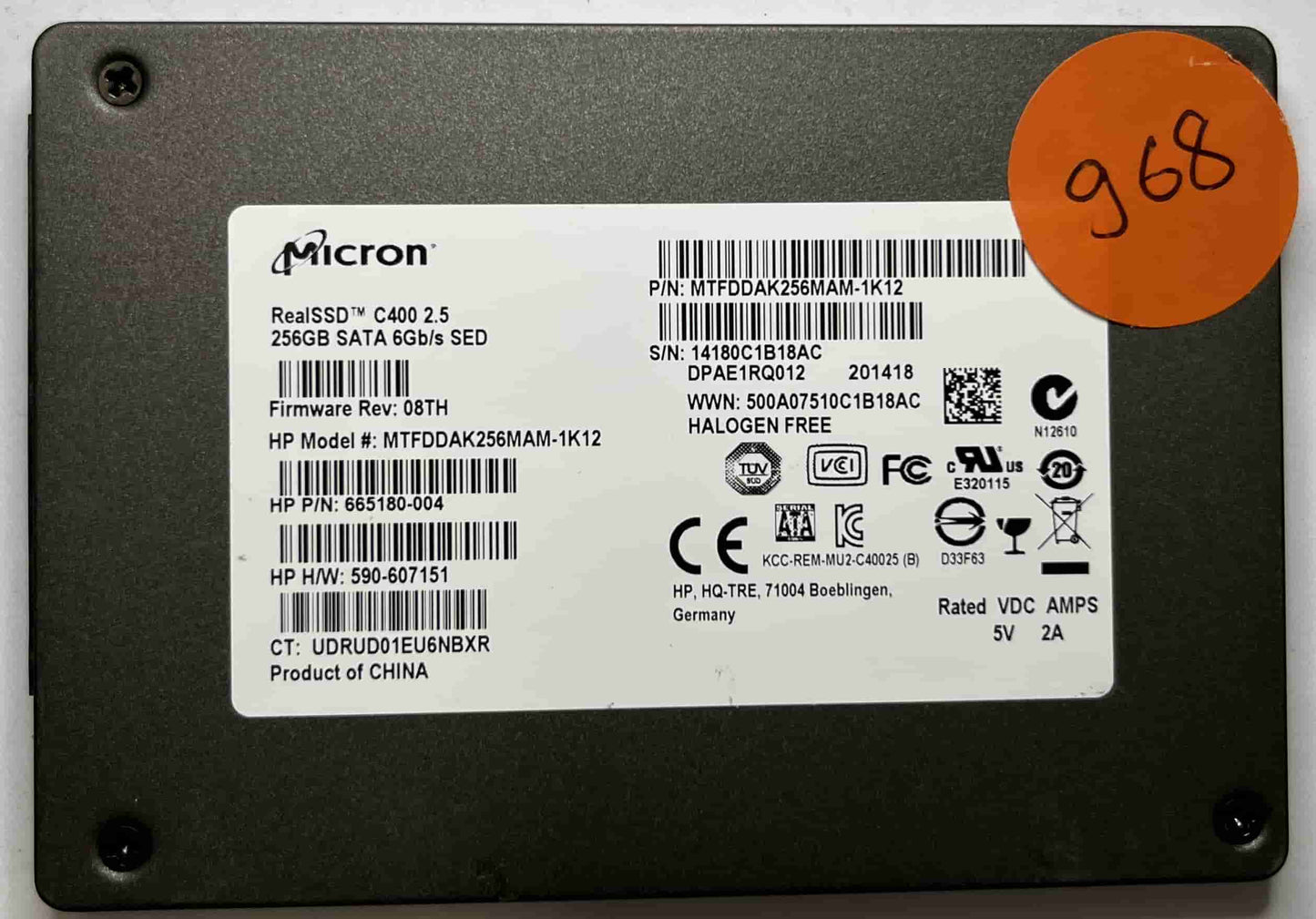 MICRON MTFDDAK256MAM-1K12 (968) SSD for Sale