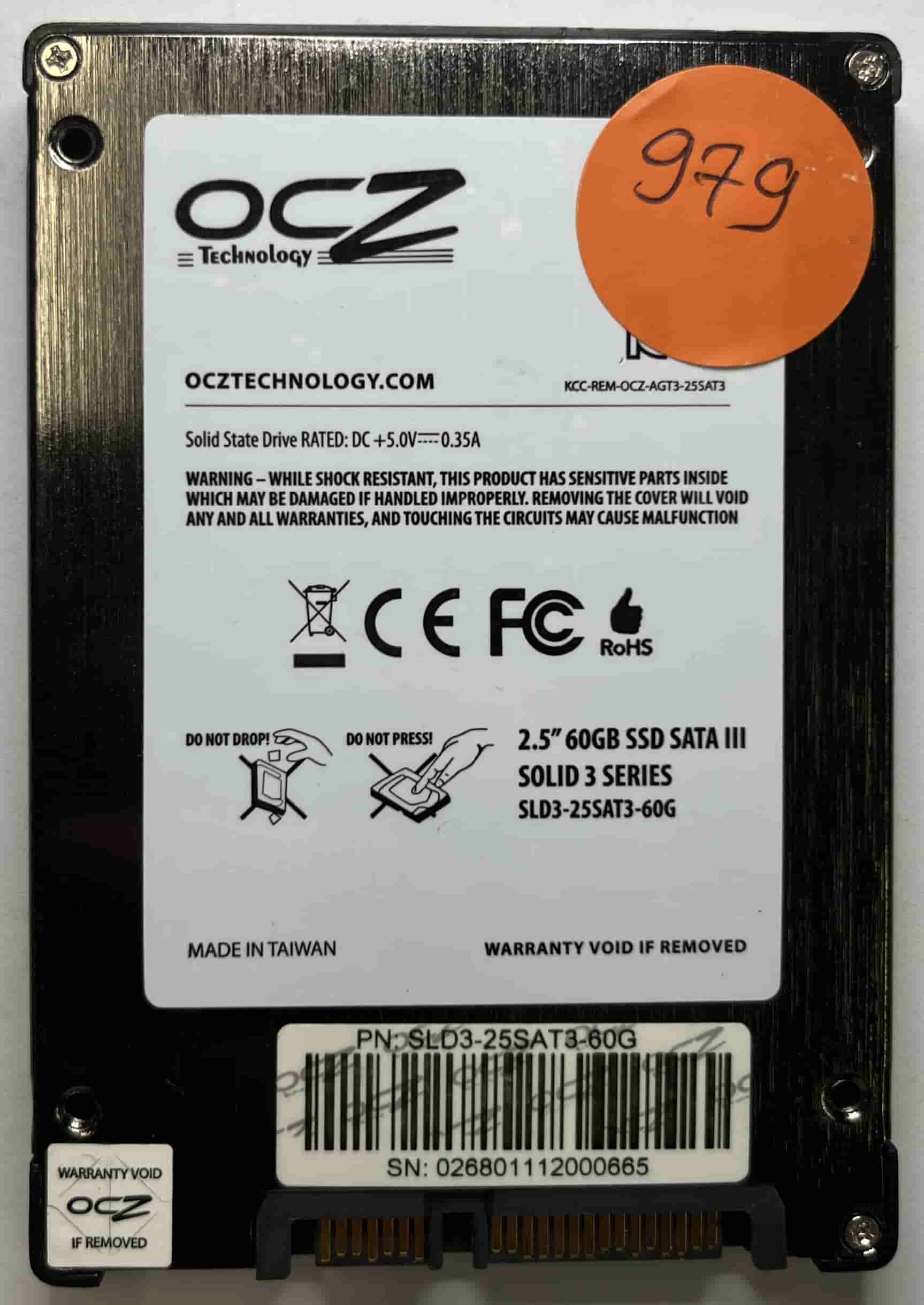 OCZ SOLID3 SLD3-25SAT3-60G (979) SSD for Sale