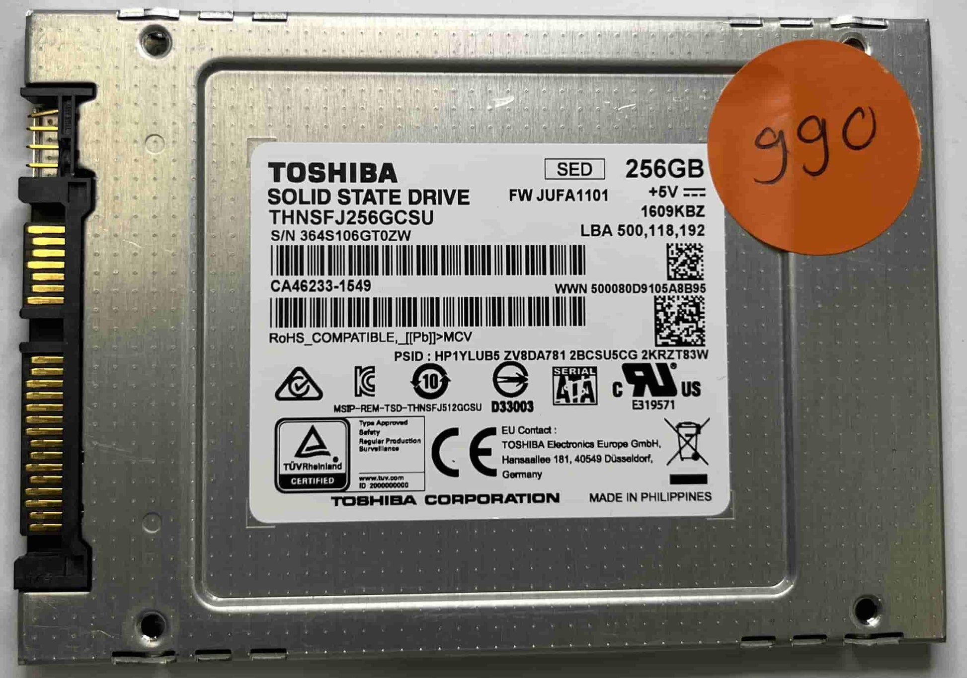 TOSHIBA THNSFJ256GCSU (990) SSD for Sale