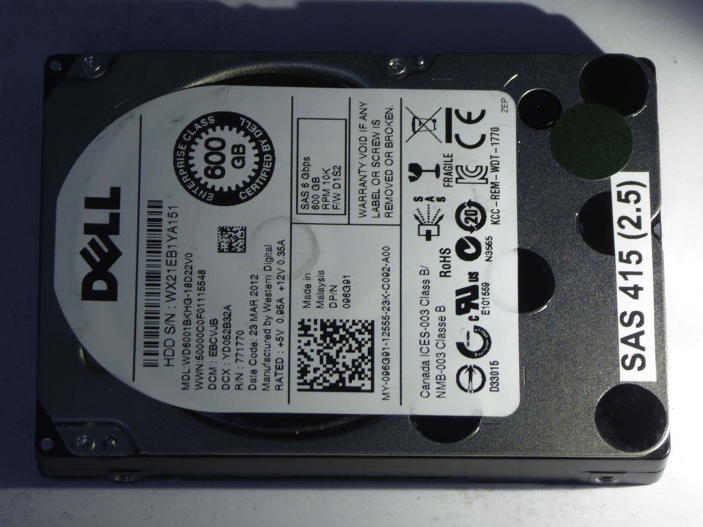 DELL WD6001BKHG-18D22V0  096G91 Drives