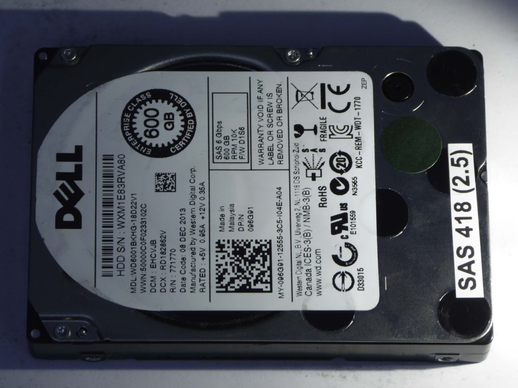 DELL WD6001BKHG-18D22V1  096G91 Drives
