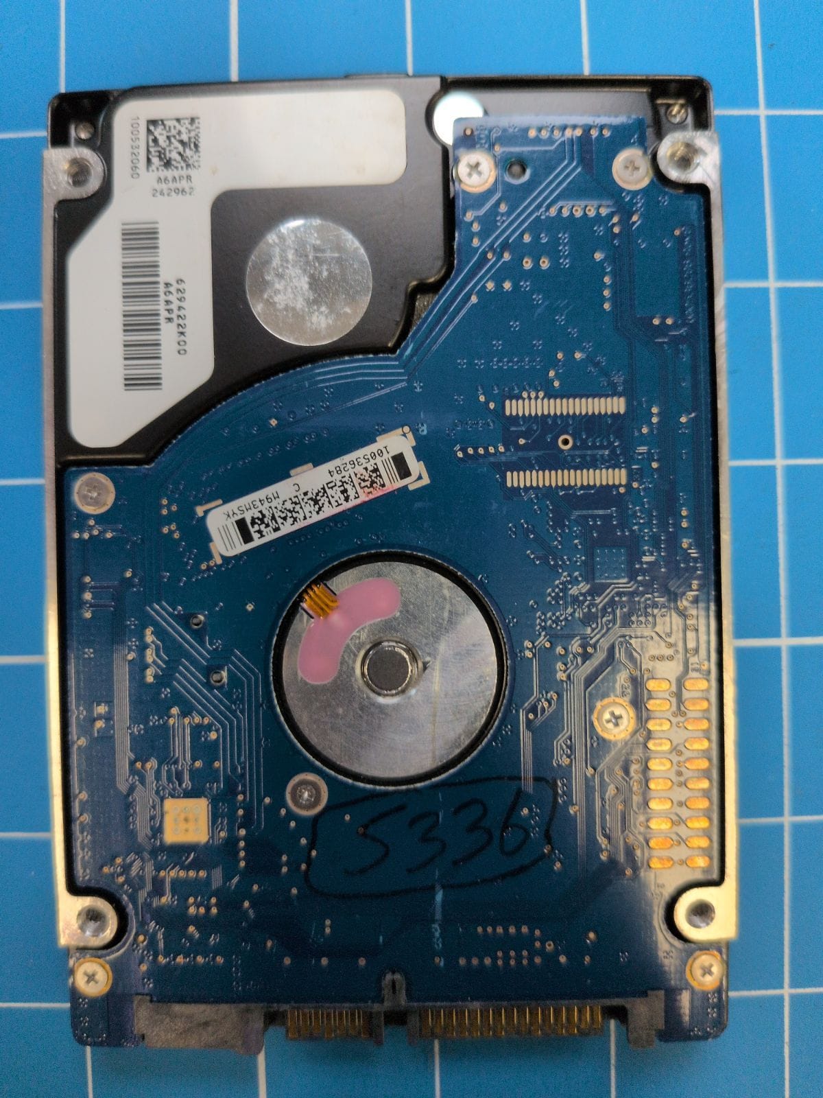 SG105 drive label (back)