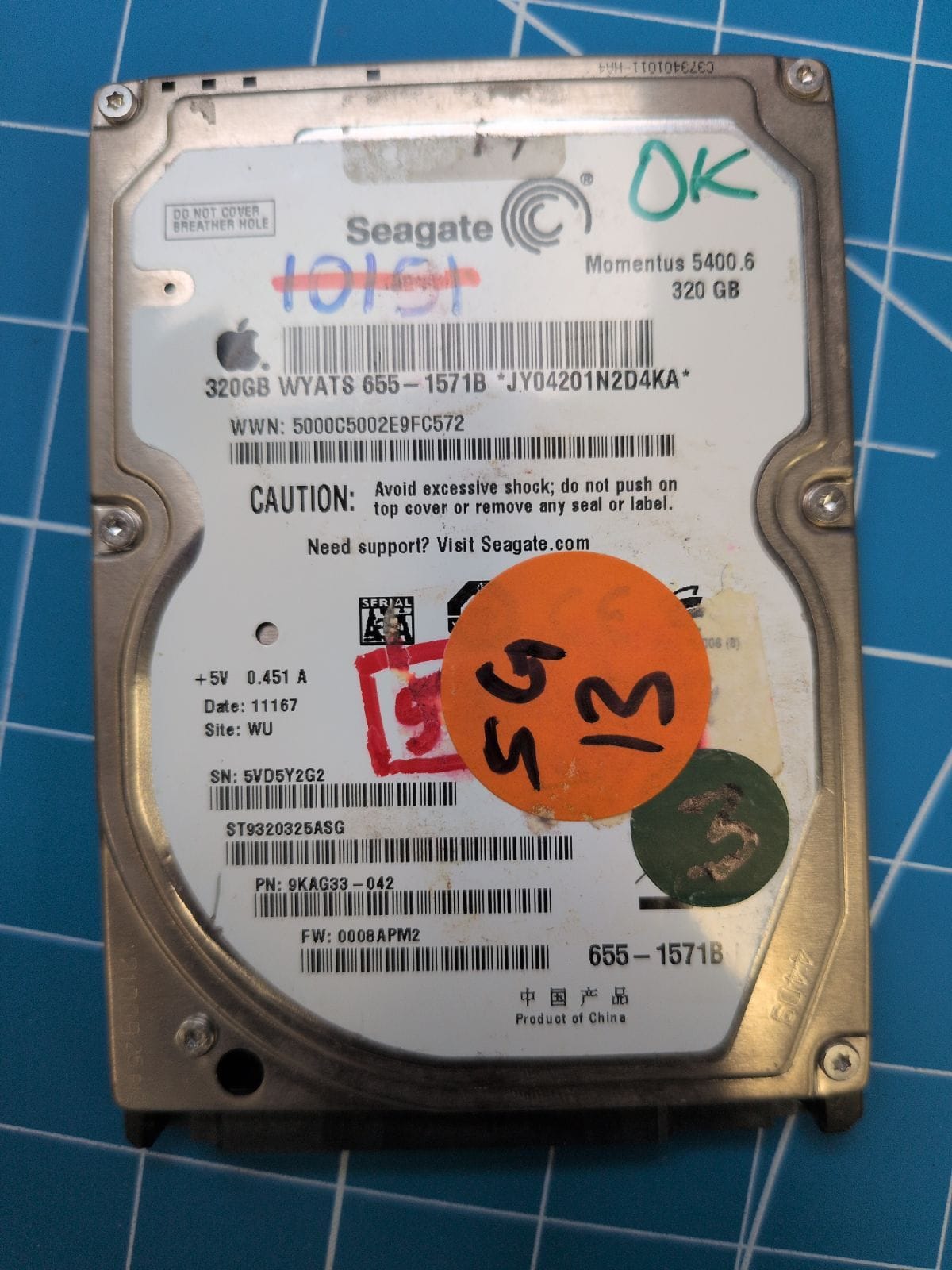 SG13 drive label (front)