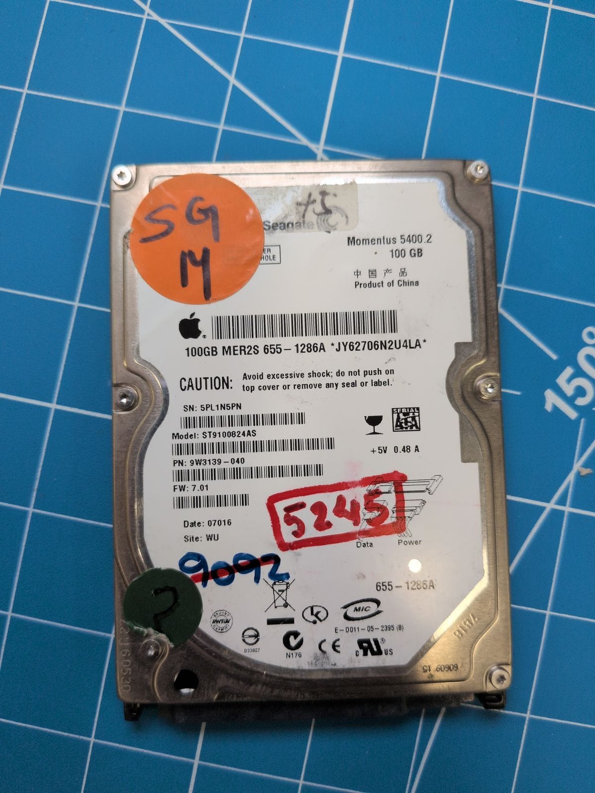 SG14 drive label (front)