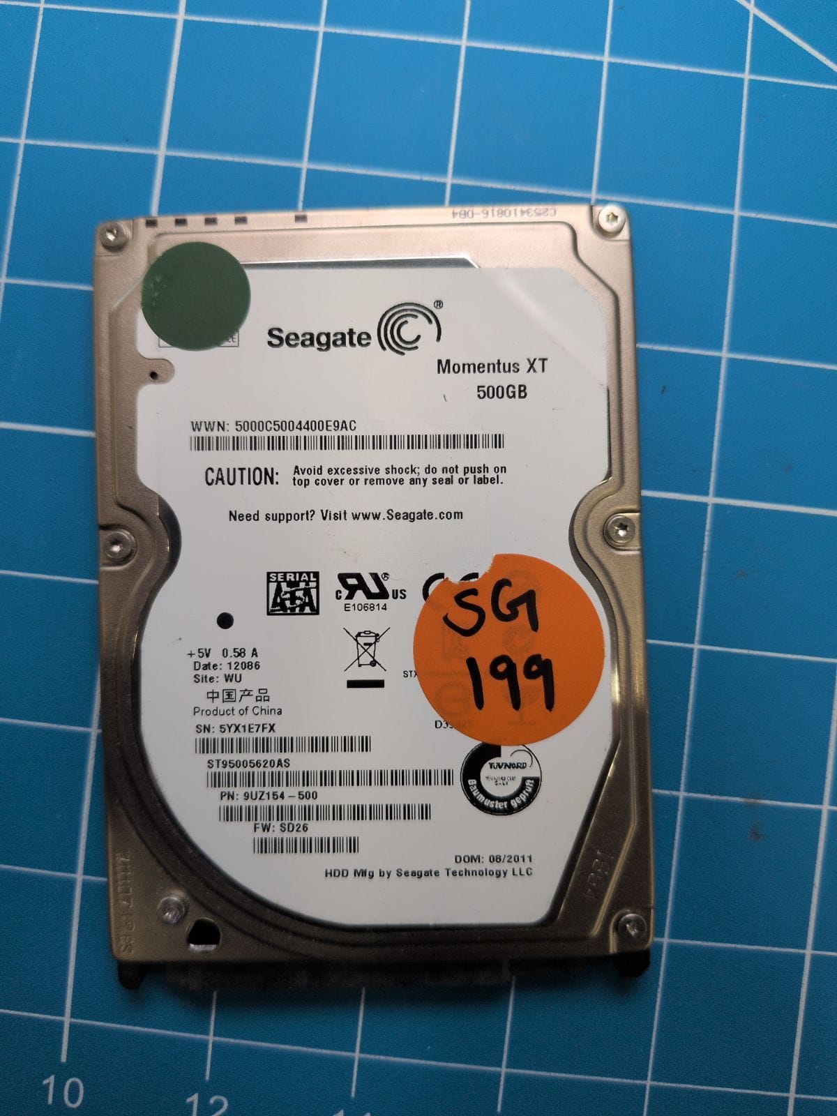 SG199 drive label (front)