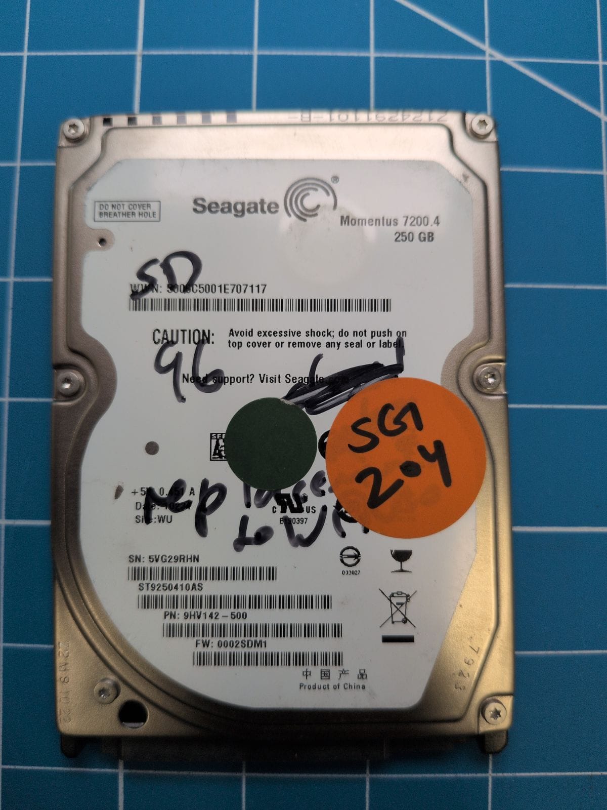 SG204 drive label (front)