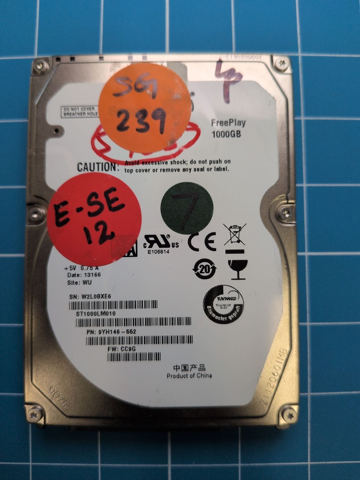 SG239 drive label (front)