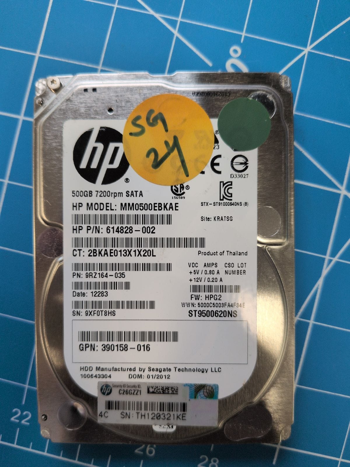 SG24 drive label (front)