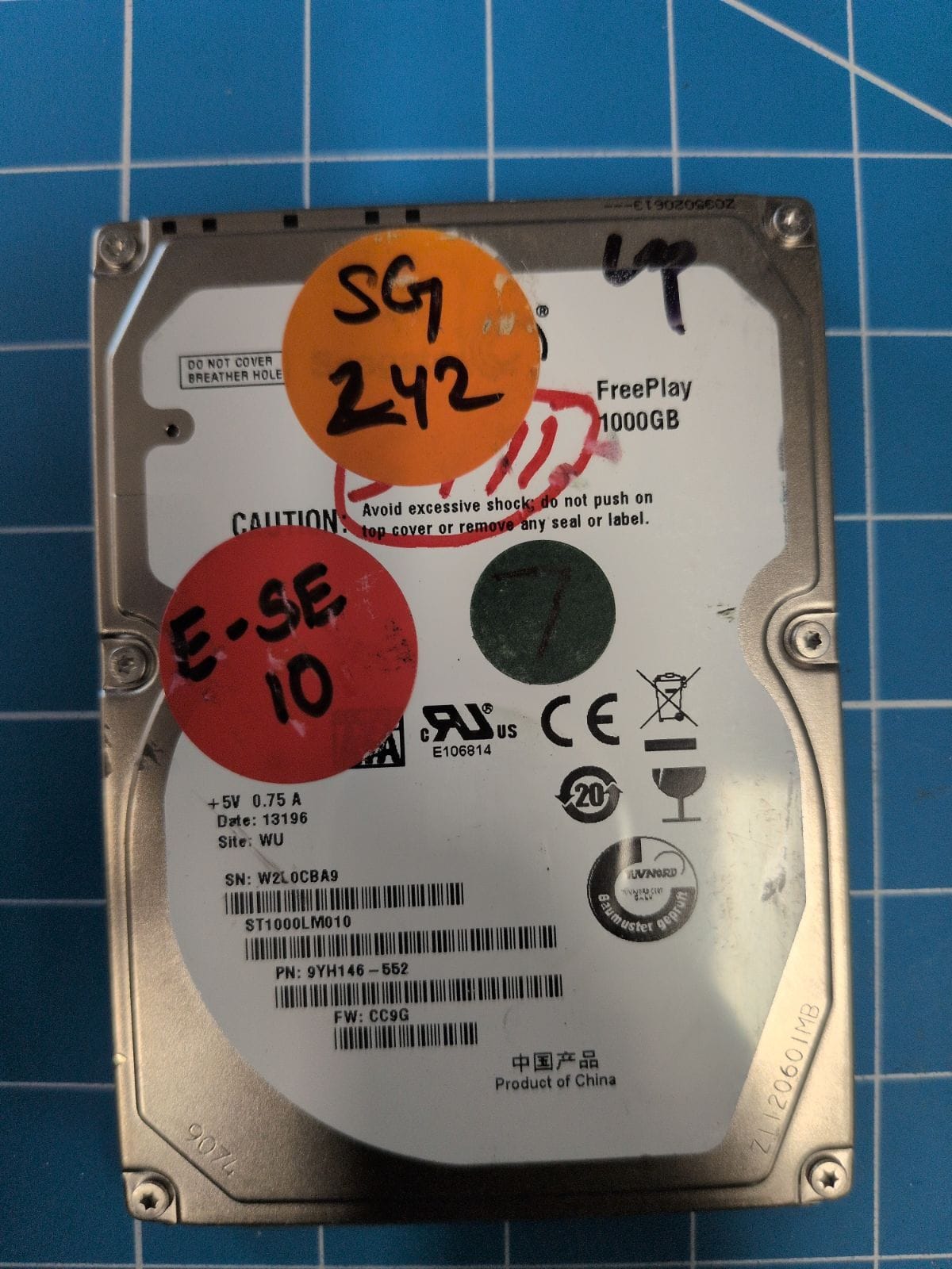 SG242 drive label (front)