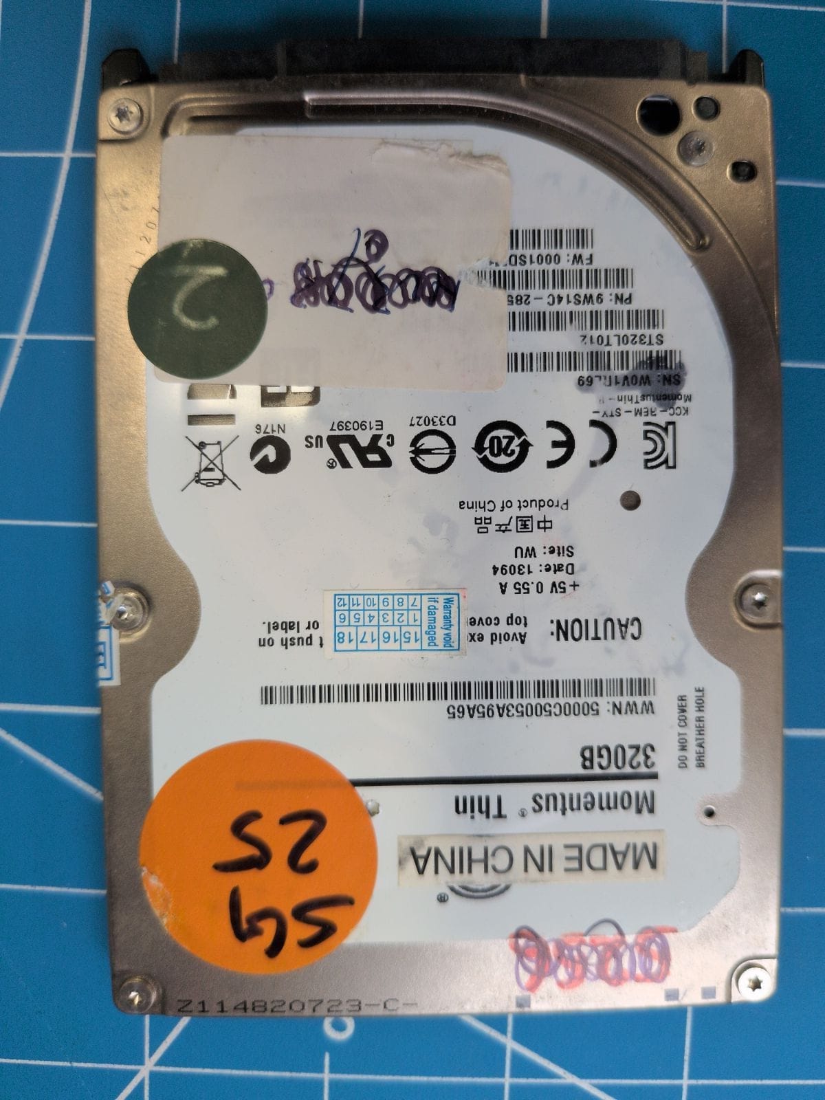 SG25 drive label (front)