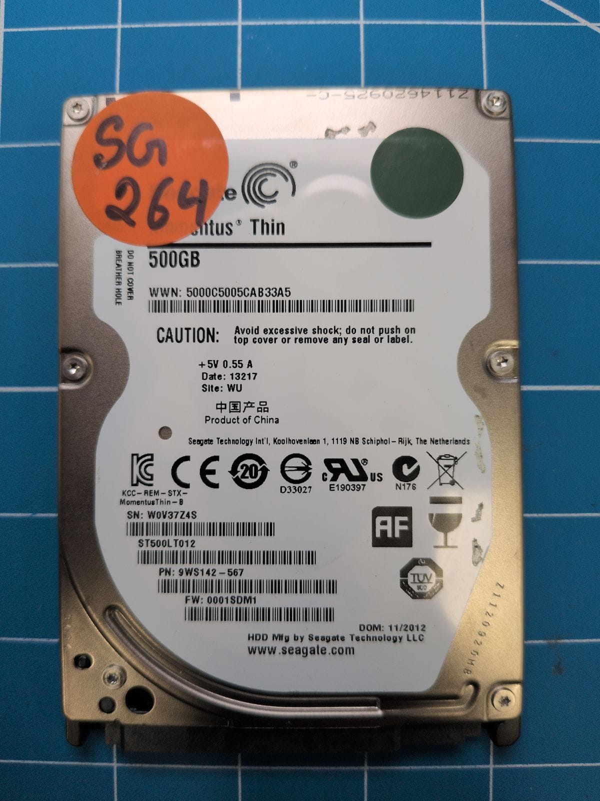 SG264 drive label (front)