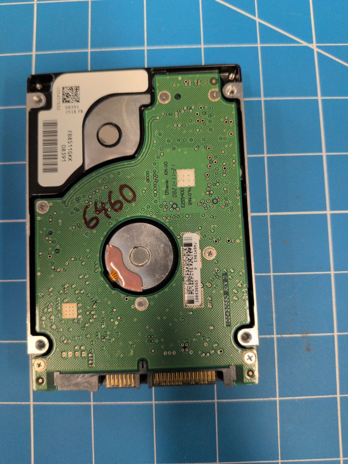SG315 drive label (back)