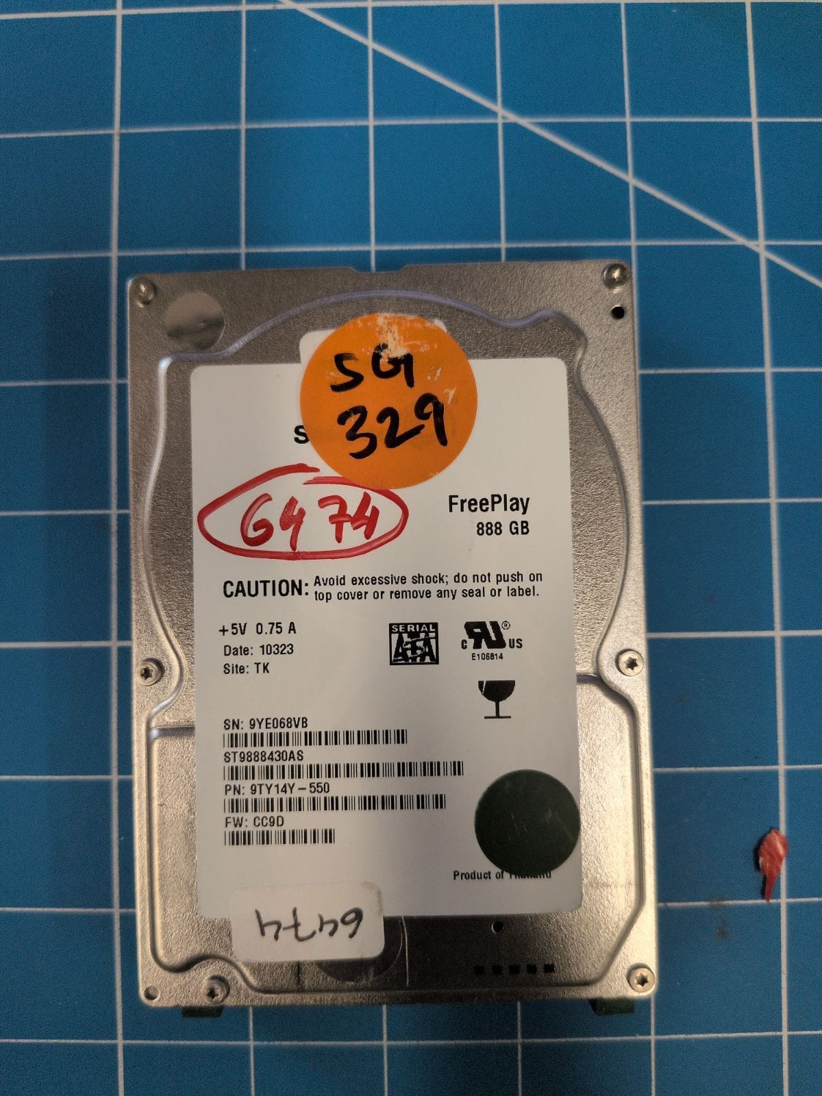 SG329 drive label (front)