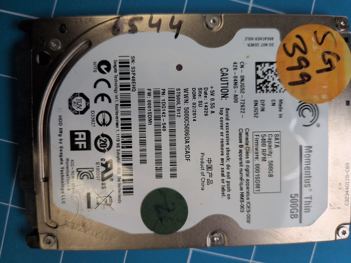 SG399 drive label (front)