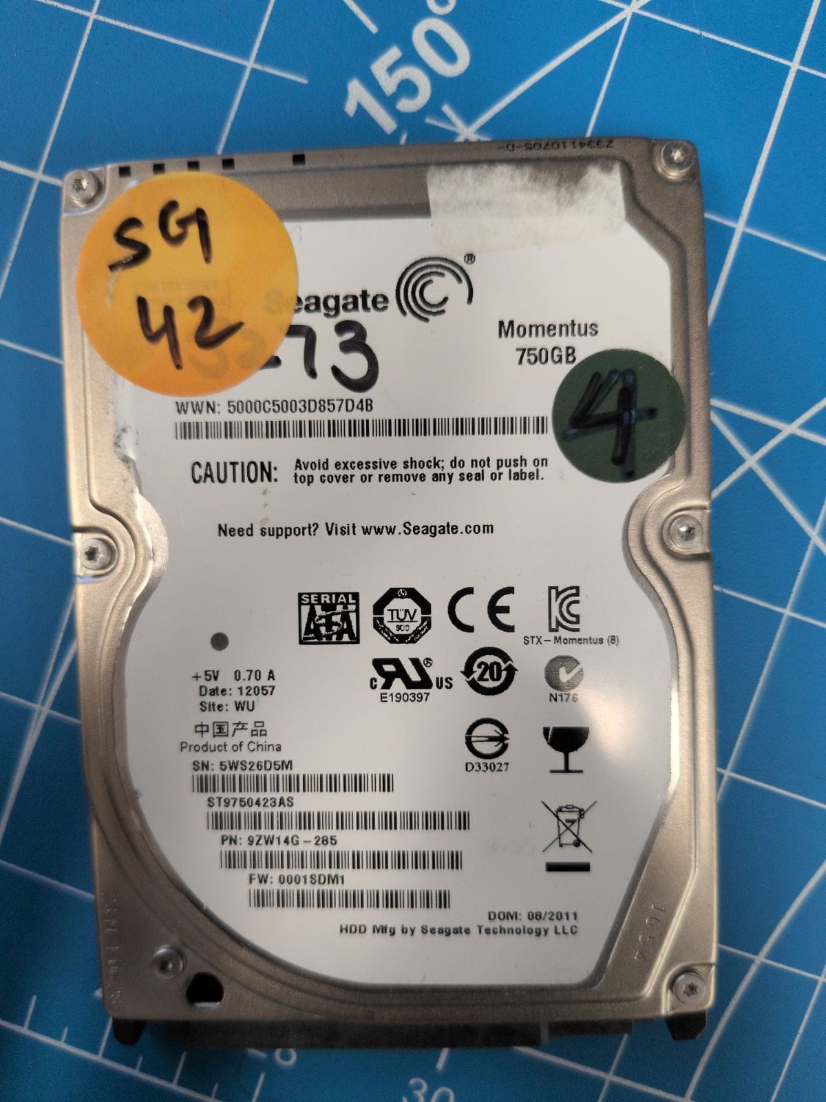 SG42 drive label (front)