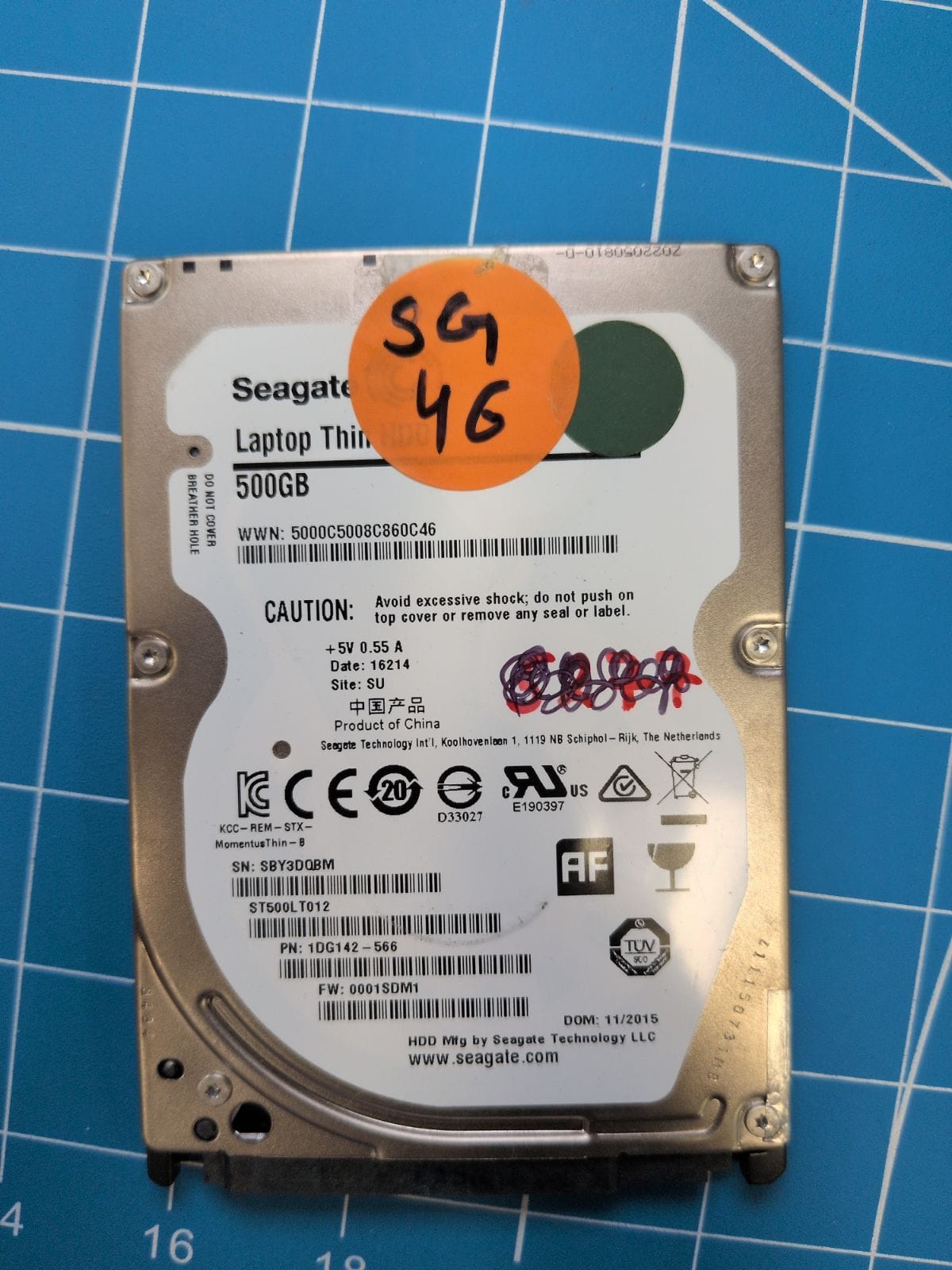 SG46 drive label (front)