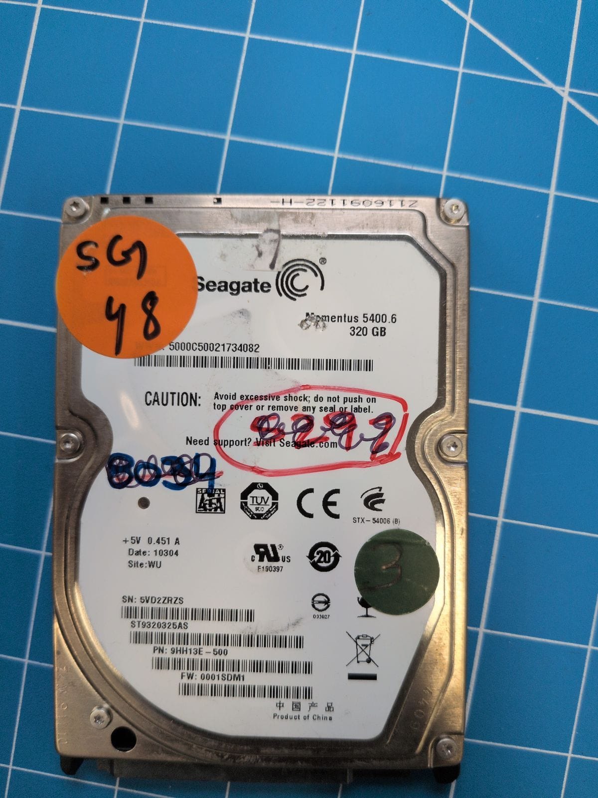 SG48 drive label (front)