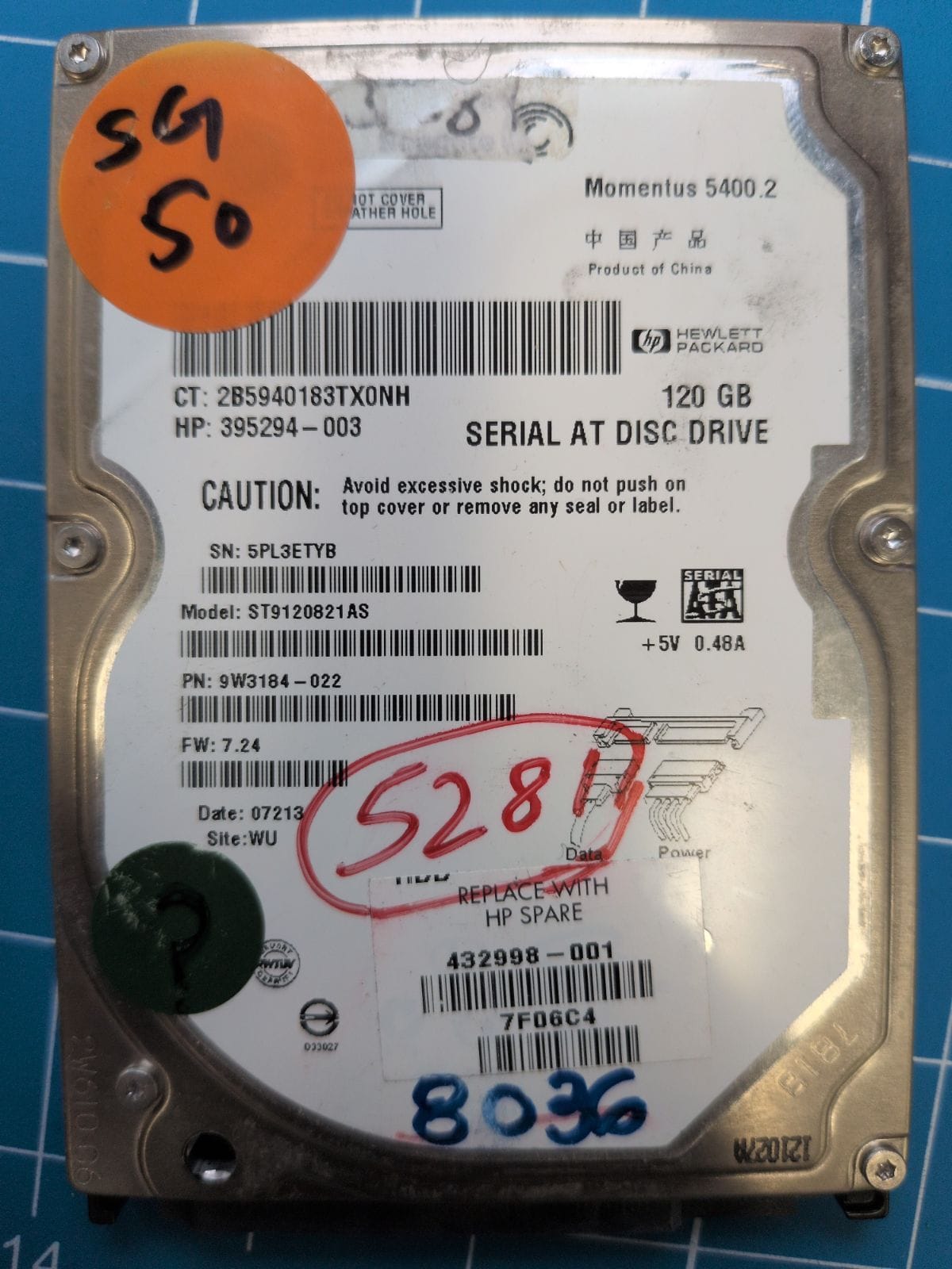 SG50 drive label (front)