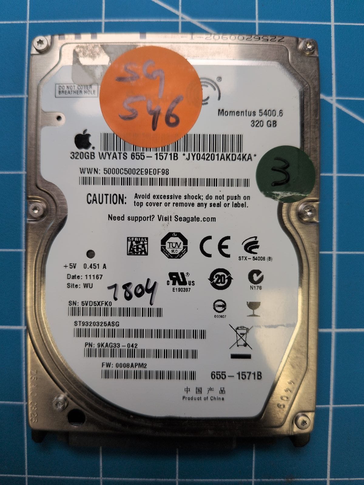 SG546 drive label (front)