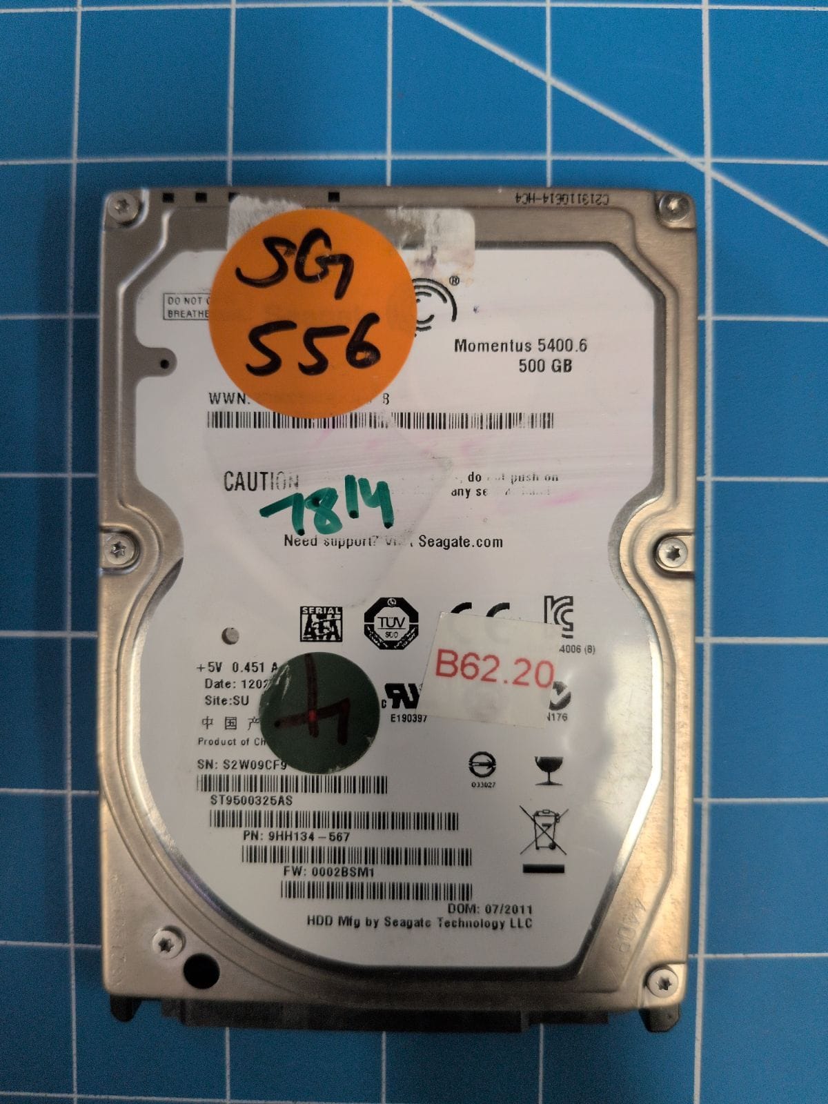SG556 drive label (front)