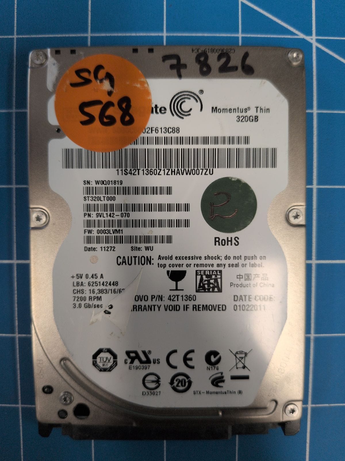 SG568 drive label (front)