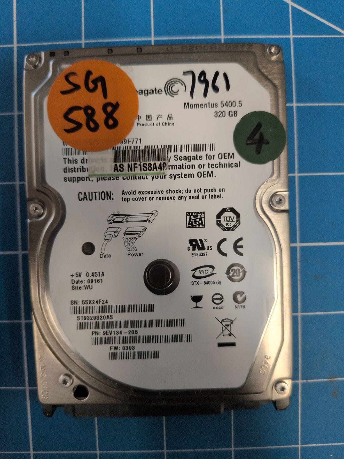 SG588 drive label (front)