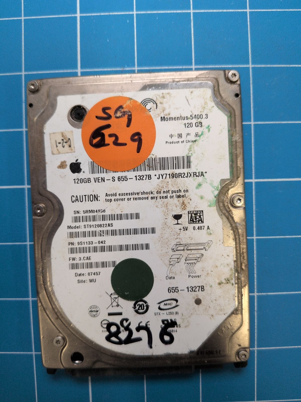SG629 drive label (front)