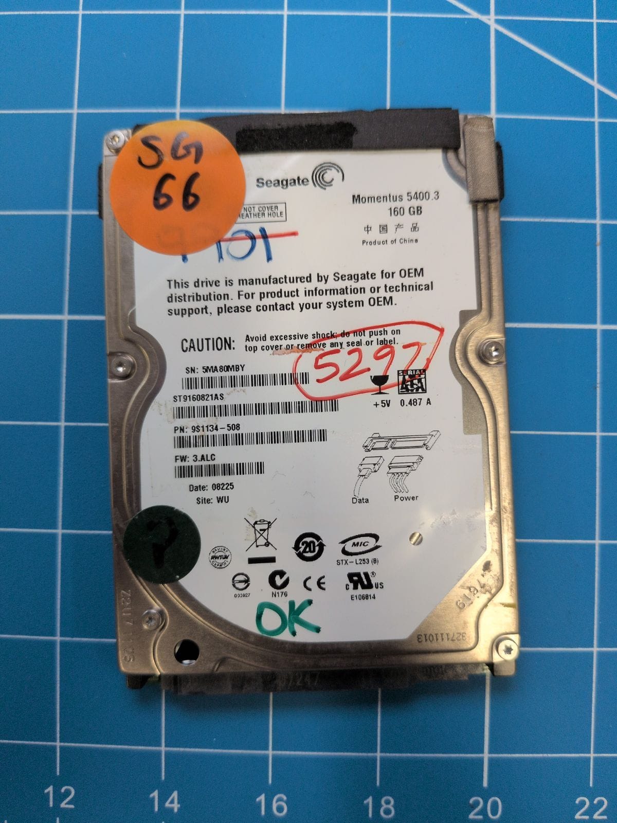 SG66 drive label (front)