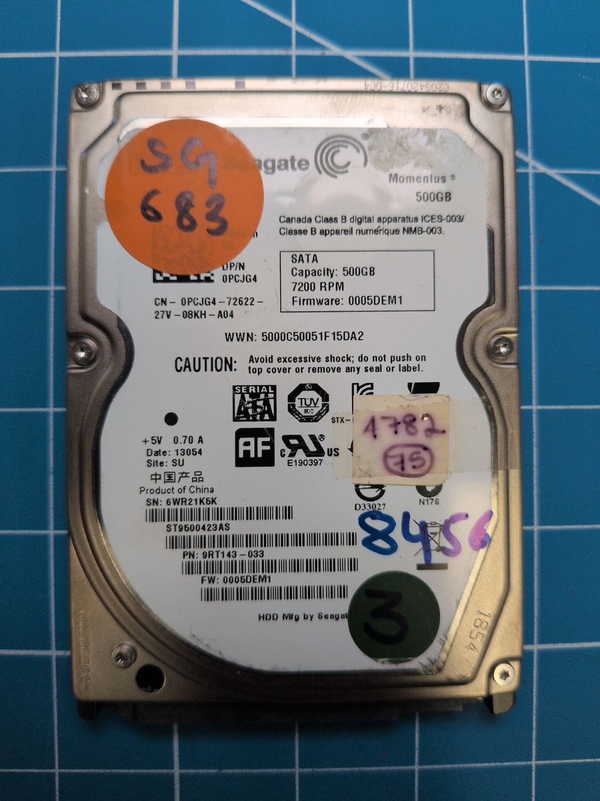 SG683 drive label (front)