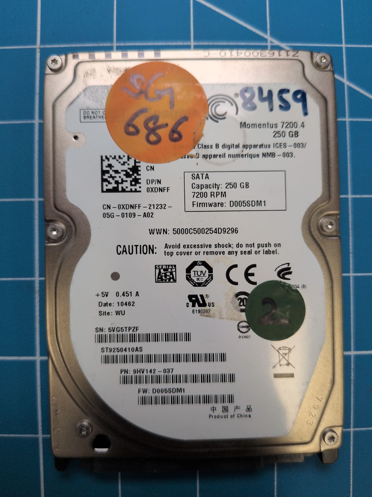 SG686 drive label (front)