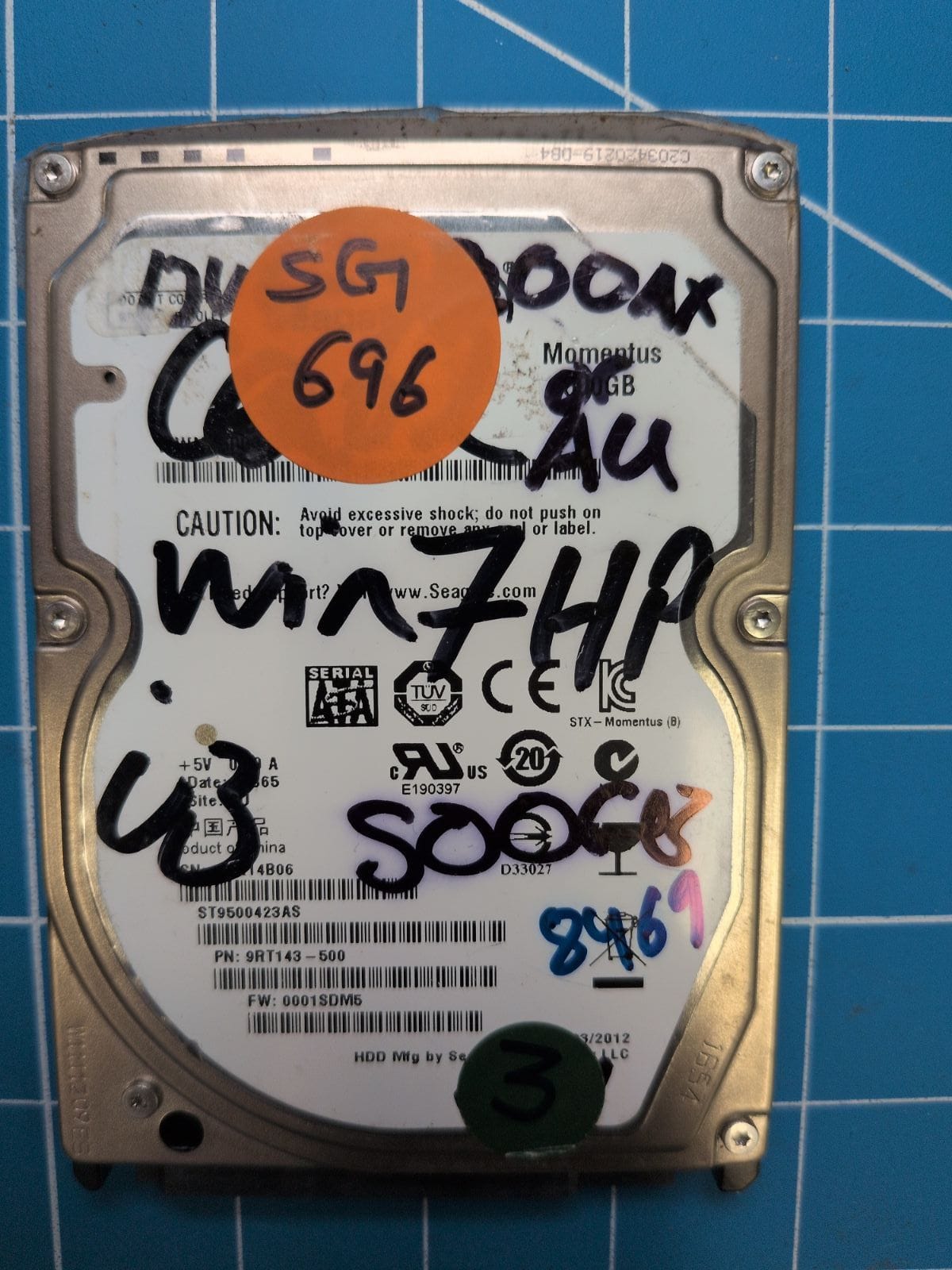 SG696 drive label (front)