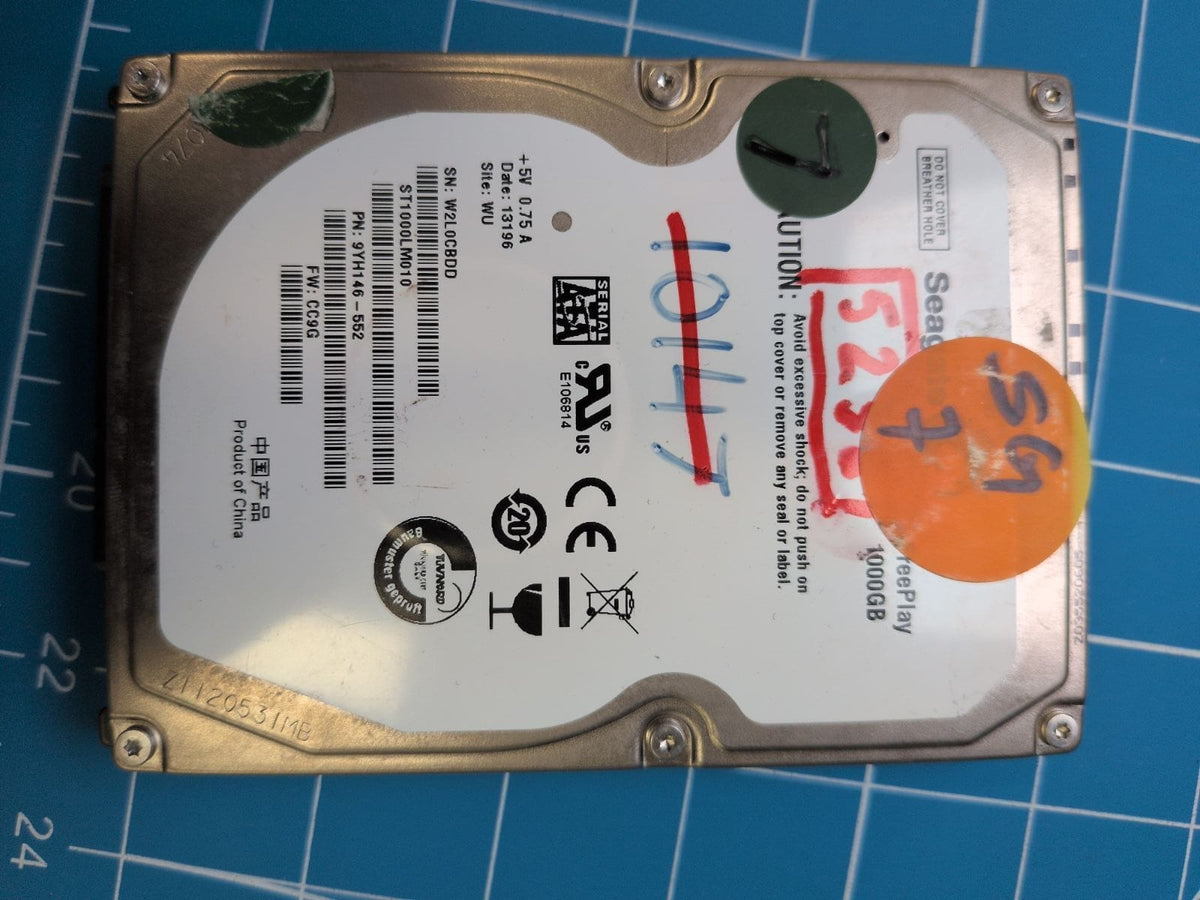 SG7 drive label (front)