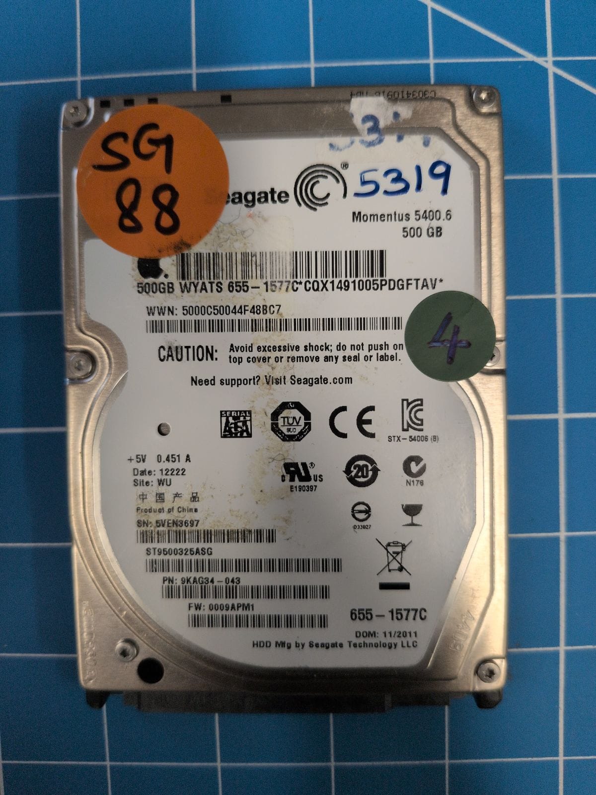 SG88 drive label (front)
