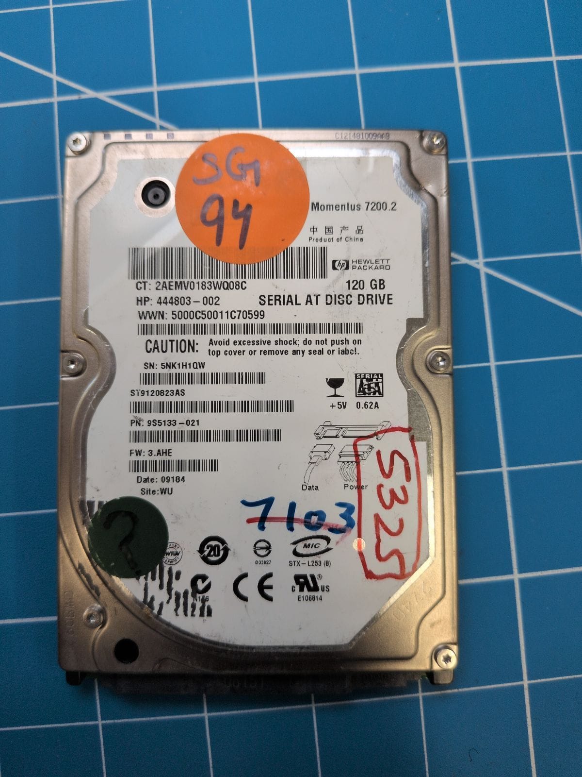 SG94 drive label (front)