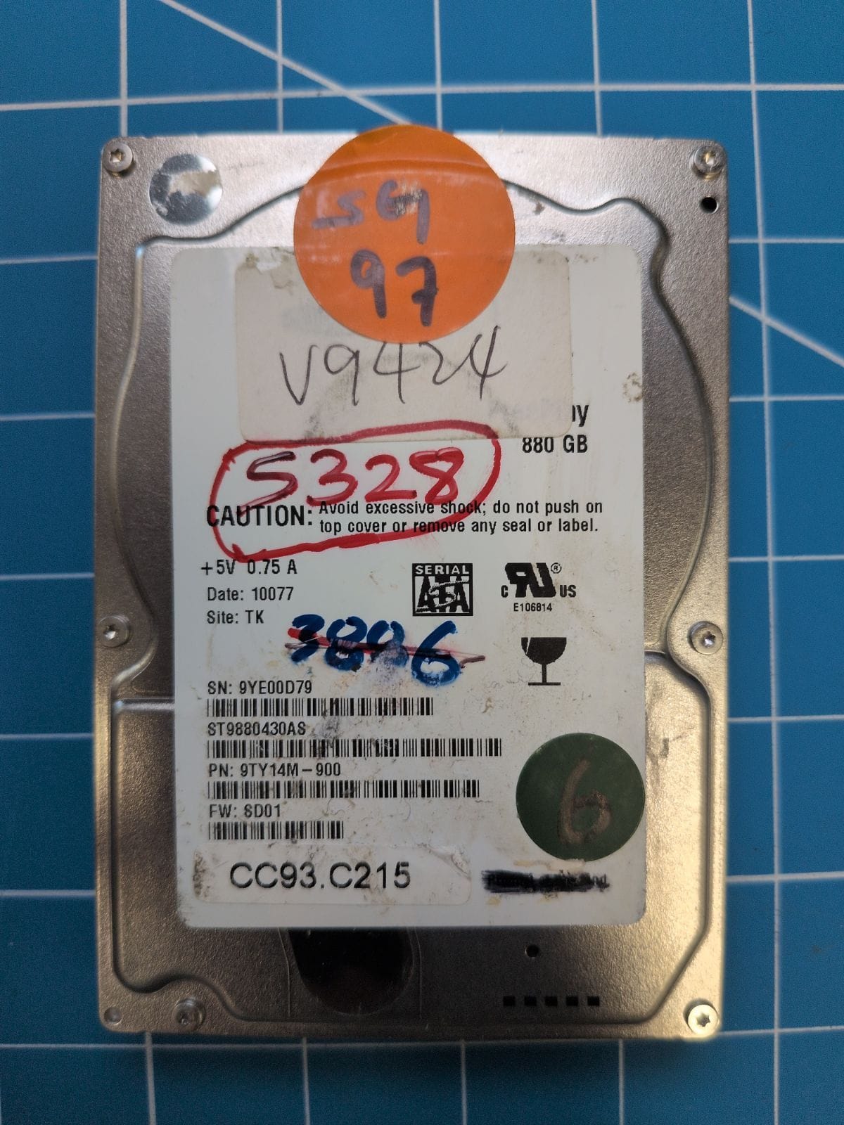 SG97 drive label (front)